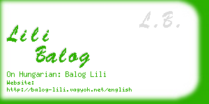 lili balog business card